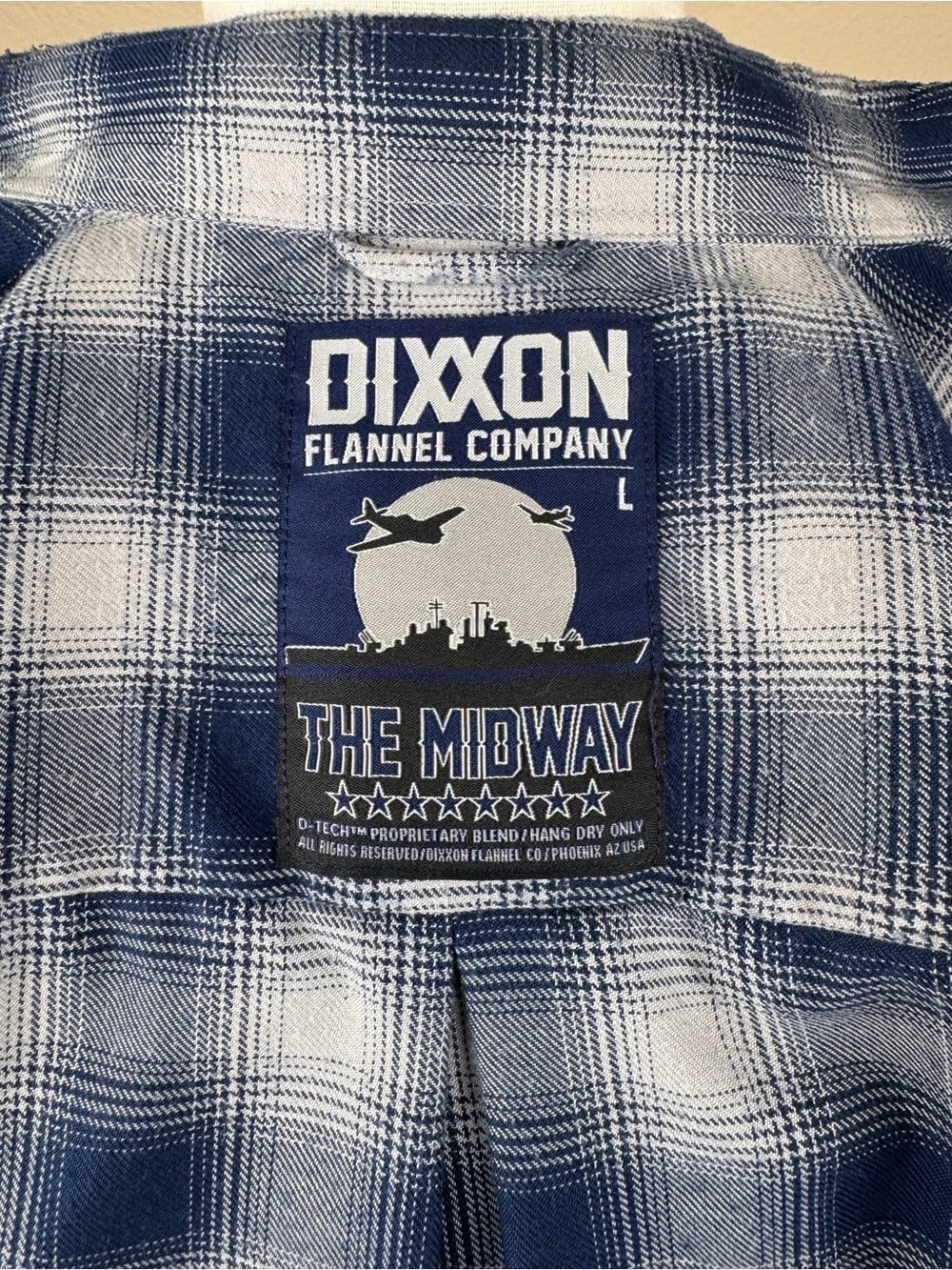 Dixxon Flannel Co The Midway Men’s Large Blue White Plaid Snap Shirt L - Picture 4 of 4